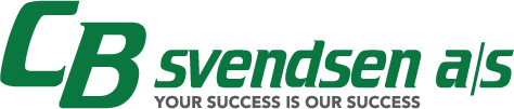 CB Svendsens grønne logo med sloganet "Your success is our success"