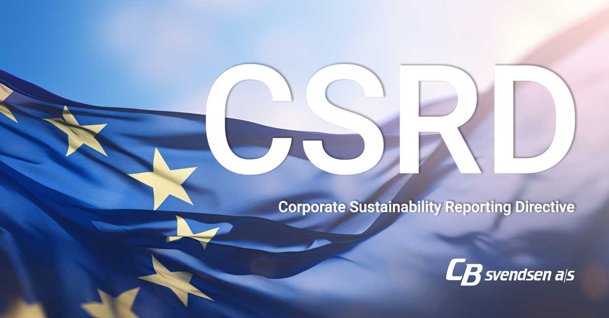 CSRD med EU flag i baggrunden og CB Svendsens logo.